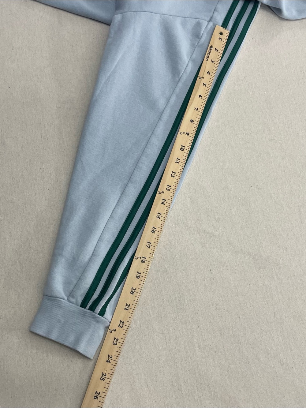 Adidas Hoodie Mens L Baby Blue Essentials 3 Stripes Full Zip Fleece Sweatshirt - Picture 10 of 10